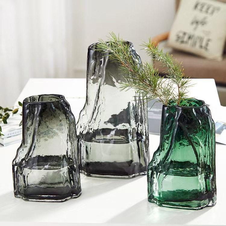 Wazon ze sztucznego szkła witrażowego w stylu chińskim