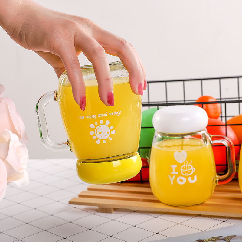 Creative big belly glass flower tea cup